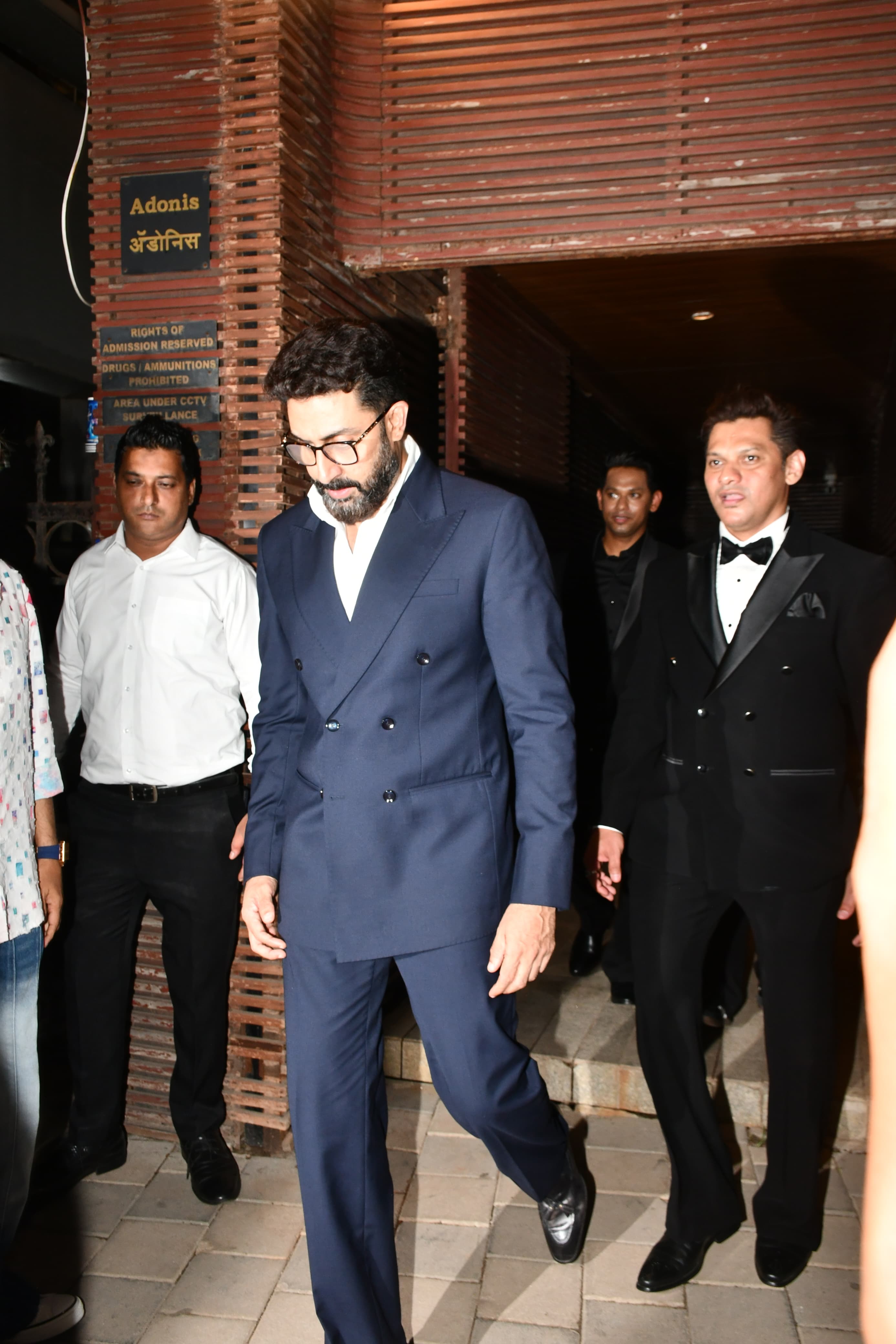 Abhishek Bachchan was suited up as he arrived to attend Prashant Sawant's wedding reception in Juhu today.